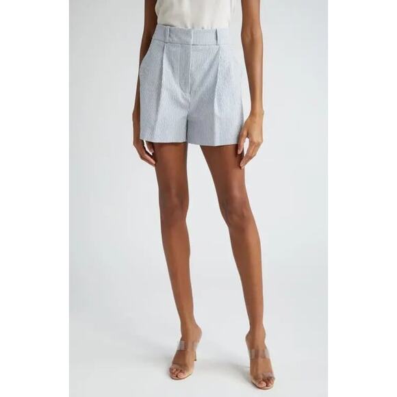 Veronica Beard Haina blue white seersucker shorts size 10 - Picture 2 of 8